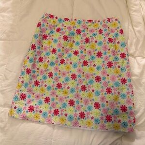 Lilly Pulitzer Pink, Yellow, Blue Floral Eyelash Mini Skirt
